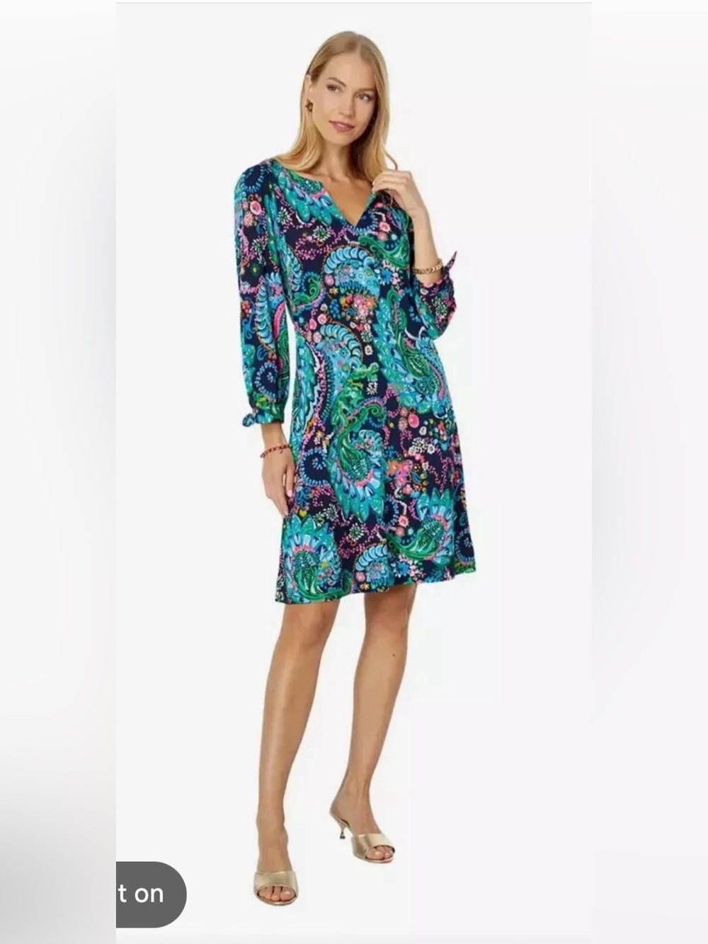 Lilly Pulitzer 100% Cotton CATH 3/4 Sleeve Dress Take Me To The Sea